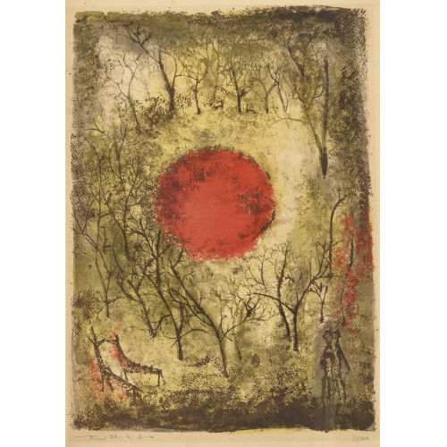WOU-KI ZAO : 'Le soleil rouge' (DOBIASCHOFSKY AUKTIONEN AG)