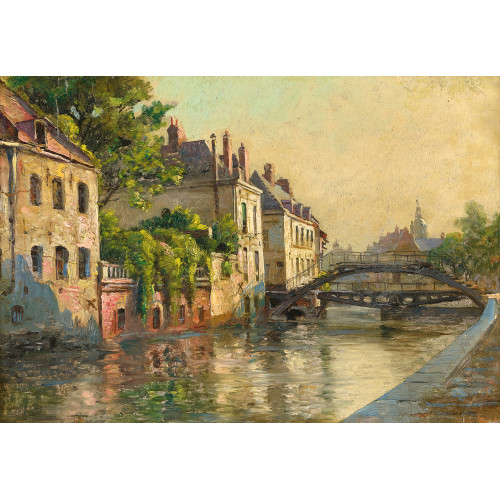 GEORGES PHILIBERT CHARLES MARONIEZ : Stadtpartie mit Kanalbr�cke (DOBIASCHOFSKY AUKTIONEN AG)