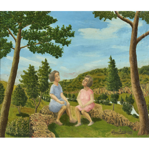 ANDR� BAUCHANT : Deux femmes assise dans un paysage (DOBIASCHOFSKY AUKTIONEN AG)