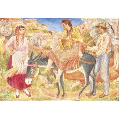 PAUL TH�OPHILE ROBERT : L�ndliche Szene mit Bauern und Esel (DOBIASCHOFSKY AUKTIONEN AG)