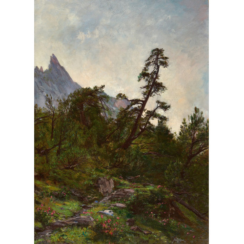AUGUSTE HENRI BERTHOUD : 'Pins maritimes des montagnes napolitaines' (DOBIASCHOFSKY AUKTIONEN AG)