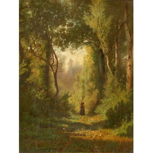 JEAN PHILIPPE GEORGE-JULLIARD : Bauernm�dchen auf einem Waldweg (DOBIASCHOFSKY AUKTIONEN AG)