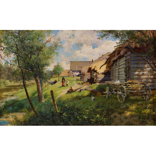 ALEKSANDR ALEKSANDROVICH KISELEV : Sommerliche Dorfszene (DOBIASCHOFSKY AUKTIONEN AG)