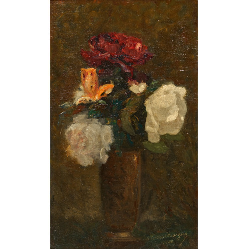 ADRIEN GABRIEL VOISARD-MARGERIE : Rosen in Vase (DOBIASCHOFSKY AUKTIONEN AG)