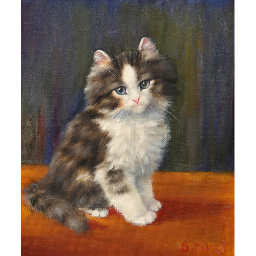 BURKHARD (GEN. KATZEN-FLURY) FLURY : Sitzendes K�tzchen (DOBIASCHOFSKY AUKTIONEN AG)