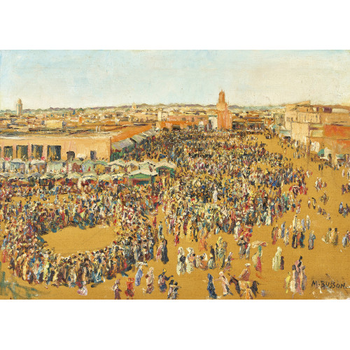 MARCEL BUSSON : Der Djemaa el Fna in Marrakesch (DOBIASCHOFSKY AUKTIONEN AG)