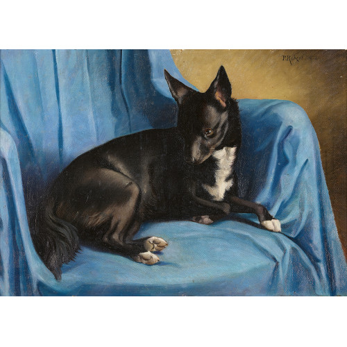 PAUL (EIGTL. L�O-PAUL-SAMUEL) ROBERT : Liegender Hund auf blauer Decke (DOBIASCHOFSKY AUKTIONEN AG)