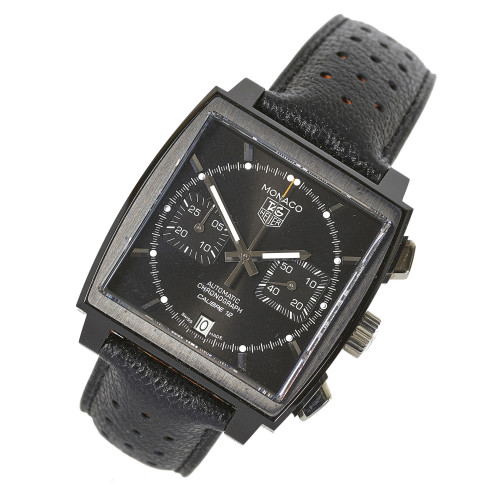 TAG HEUER : Herrenarmbanduhr 'Monaco', Black Edition (DOBIASCHOFSKY AUKTIONEN AG)
