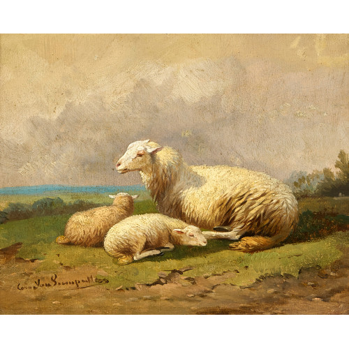 CORNELIS VAN LEEMPUTTEN : Liegende Schafe (DOBIASCHOFSKY AUKTIONEN AG)