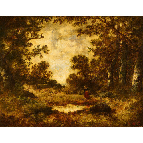 NARCISSE VIRGILE DIAZ DE LA PE�A : Waldlichtung mit B�uerin (DOBIASCHOFSKY AUKTIONEN AG)