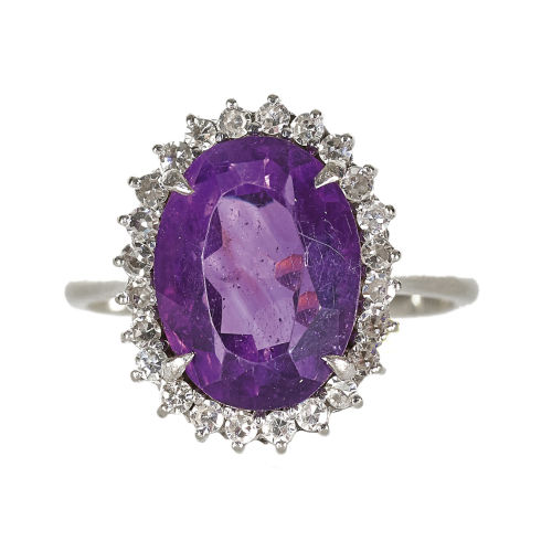 AMETHYST-DIAMANT-RING : (DOBIASCHOFSKY AUKTIONEN AG)