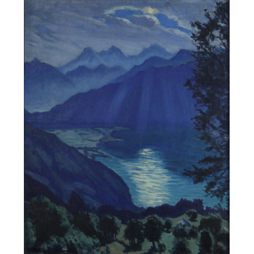 WALDEMAR THEOPHIL FINK : 'Mondnacht auf Beatenberg' (DOBIASCHOFSKY AUKTIONEN AG)