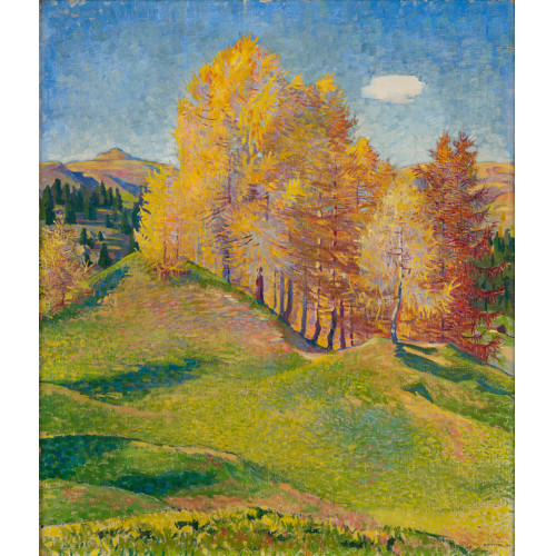 EDUARD STIEFEL : Herbstliche Lrchengruppe im Bndnerland (DOBIASCHOFSKY AUKTIONEN AG)