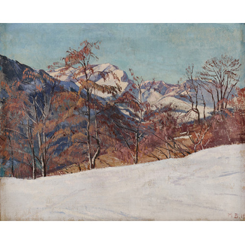 MAX BURGMEIER : Blick auf die winterliche Calandakette (DOBIASCHOFSKY AUKTIONEN AG)
