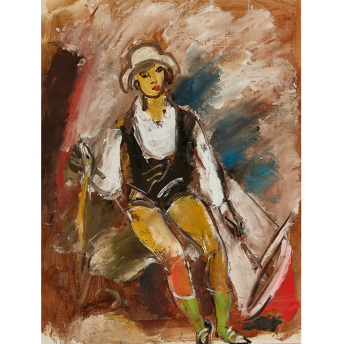 CHARLES GEORGES DUFRESNE : Sitzende Figur mit Segelboot (DOBIASCHOFSKY AUKTIONEN AG)