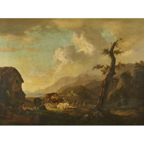 PHILIPP JAKOB II LOUTHERBOURG : Idyllische Hirtenszene (DOBIASCHOFSKY AUKTIONEN AG)
