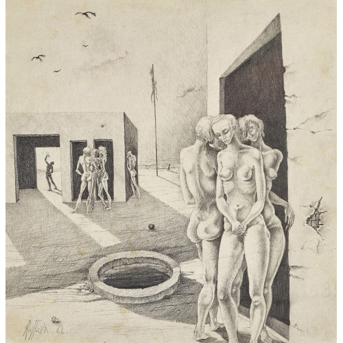 20. JH. ITALIEN : Surrealistische Szene (DOBIASCHOFSKY AUKTIONEN AG)