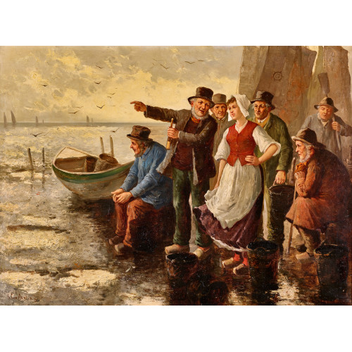 CONSTANTIN STOITZNER : Fischer am Strand (DOBIASCHOFSKY AUKTIONEN AG)