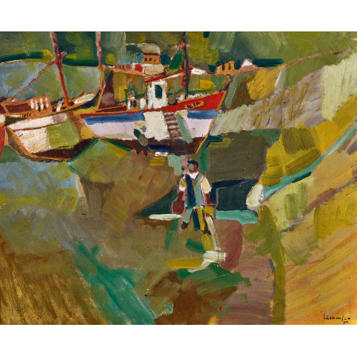 K�BI (JAKOB) L�MMLER : Boote im Hafen (DOBIASCHOFSKY AUKTIONEN AG)