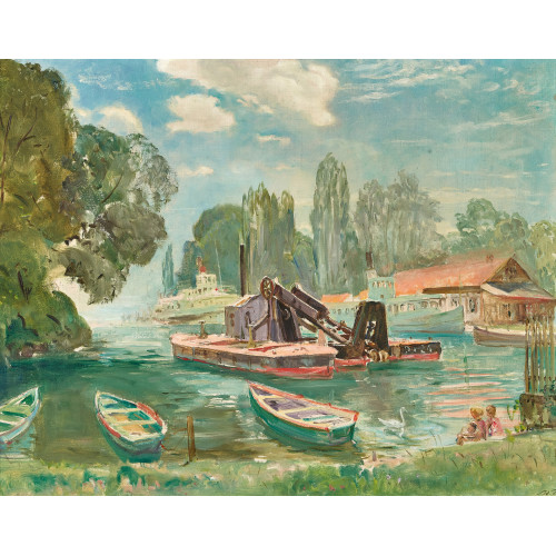 ADOLF TI�CHE : 'Schiffswerft in Thun' (DOBIASCHOFSKY AUKTIONEN AG)