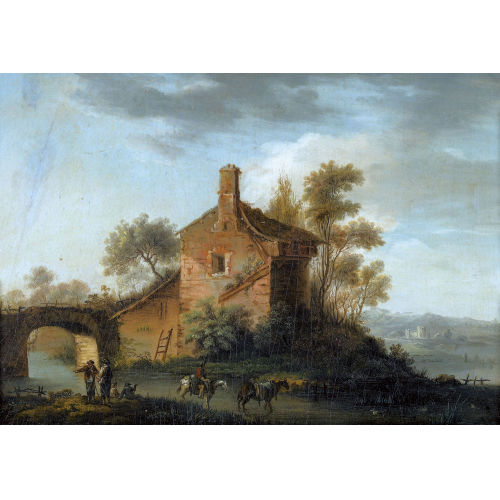 HENDRICK II DE MEIJER : Flusslandschaft mit Geh�ft und Reisenden (DOBIASCHOFSKY AUKTIONEN AG)