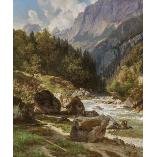 JOHANN GOTTFRIED STEFFAN : 'Im hinteren Engelbergtal' (DOBIASCHOFSKY AUKTIONEN AG)