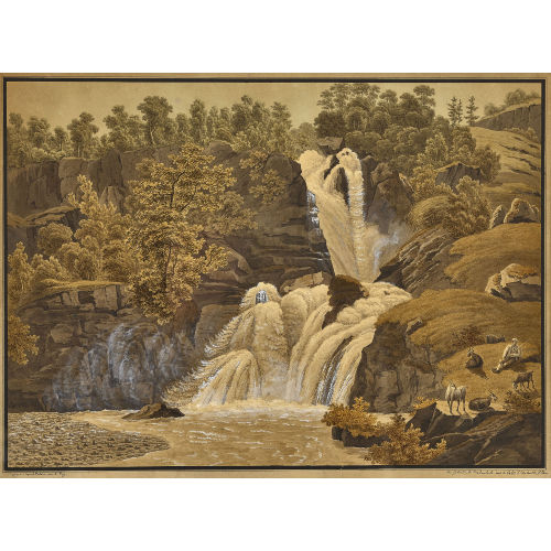 SAMUEL FREY : 'La Cascade de Reichenbach, dans la Vall d'Oberhasli, C: Bern' (DOBIASCHOFSKY AUKTIONEN AG)