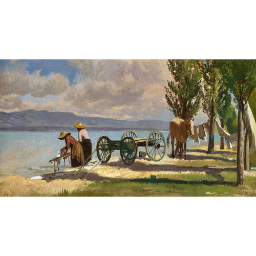 ALBERT LUGARDON : Femmes au bord du lac (DOBIASCHOFSKY AUKTIONEN AG)