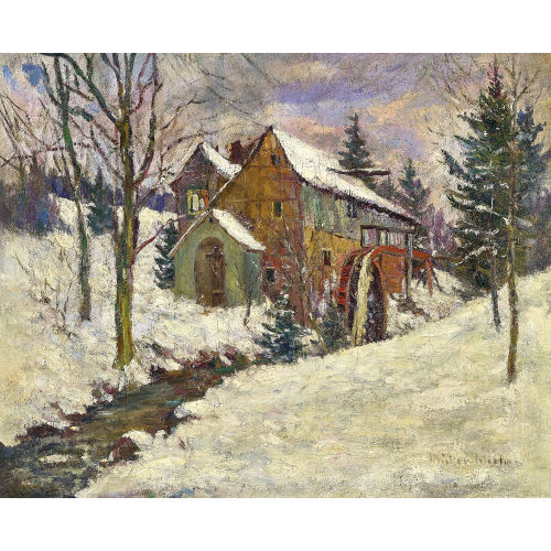 MORTEN M�LLER : Winterliche Landschaft mit M�hle (DOBIASCHOFSKY AUKTIONEN AG)