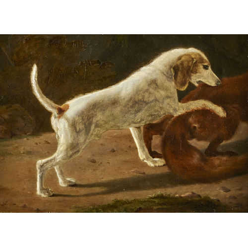 JACQUES-LAURENT AGASSE : Chien et renard (DOBIASCHOFSKY AUKTIONEN AG)