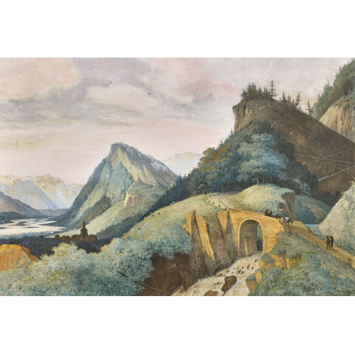 HENDRICK JOHANNES (HENRI) KNIP : S�umer mit Eseln in Berglandschaft (DOBIASCHOFSKY AUKTIONEN AG)