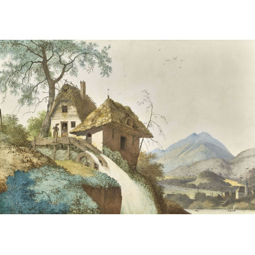 HENDRICK JOHANNES (HENRI) KNIP : Landschaft mit M�hle und Staffage (DOBIASCHOFSKY AUKTIONEN AG)