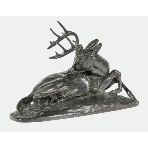 ANTOINE-LOUIS BARYE : 'Cerf de Virginie, couch�' (DOBIASCHOFSKY AUKTIONEN AG)