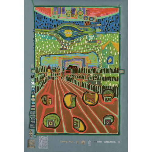 FRIEDENSREICH HUNDERTWASSER : 'Strasse der berlebenden' (DOBIASCHOFSKY AUKTIONEN AG)