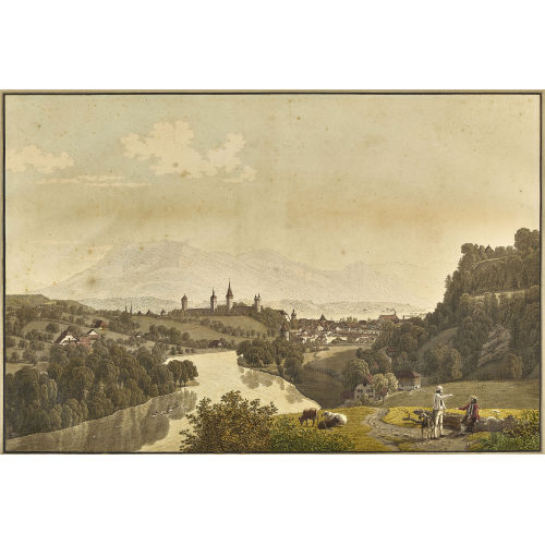 JOHANN JAKOB BIEDERMANN : Vue de Lucerne (DOBIASCHOFSKY AUKTIONEN AG)
