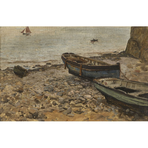GUSTAV SCH�NLEBER : 'Boote am Clovelly Strand' (DOBIASCHOFSKY AUKTIONEN AG)