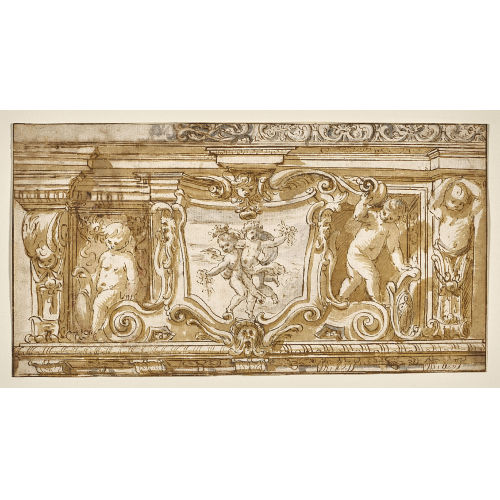 ANTONIO CONSETTI : Entwurf f�r einen Fries mit Putti (DOBIASCHOFSKY AUKTIONEN AG)