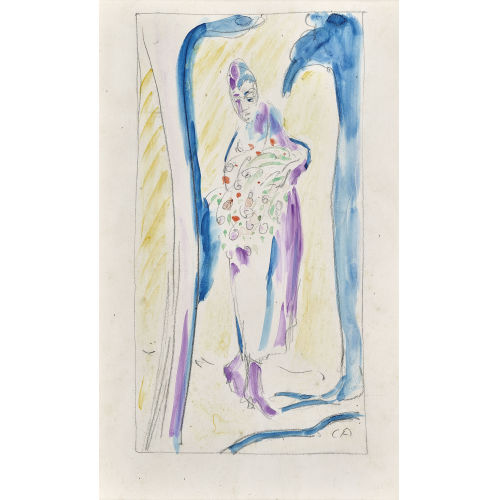 CUNO AMIET : Junge Frau (Anna Amiet) mit Blumenstrauss (DOBIASCHOFSKY AUKTIONEN AG)