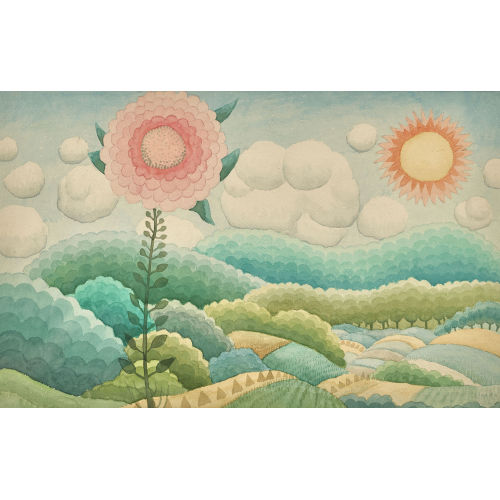 IVAN RABUZIN : Landschaft mit Blume und Sonne (DOBIASCHOFSKY AUKTIONEN AG)