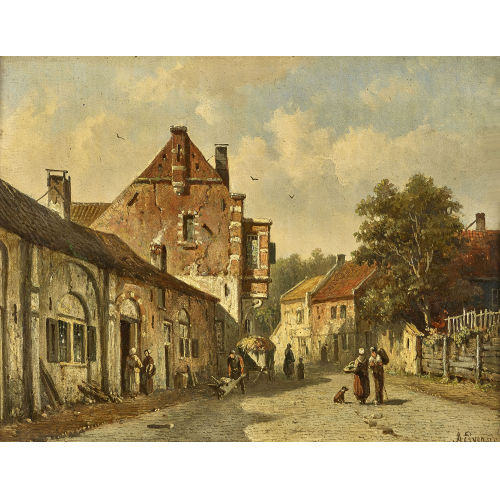 ADRIANUS EVERSEN : Holl�ndische Strassenszene (DOBIASCHOFSKY AUKTIONEN AG)