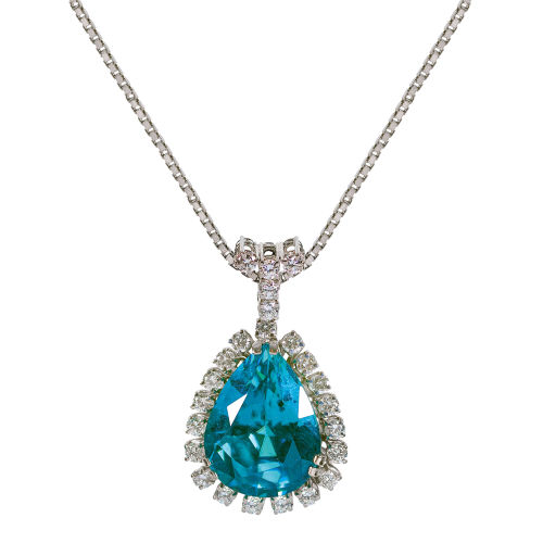 ZIRKON-BRILLANT-KETTE MIT ANH�NGER : (DOBIASCHOFSKY AUKTIONEN AG)