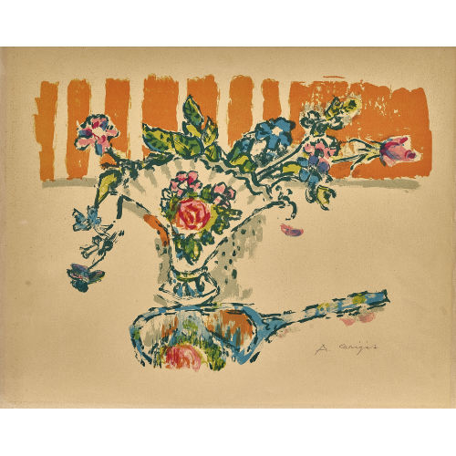 ALOIS CARIGIET : 'Blumenstillleben in Rokokovase' (DOBIASCHOFSKY AUKTIONEN AG)