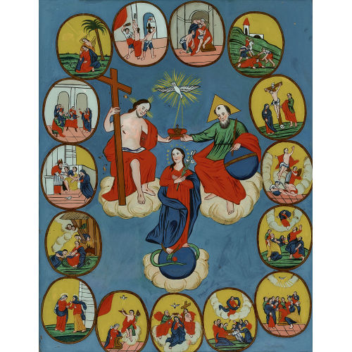 19./20. JH. ALPENL�NDISCH : Dreifaltigkeit mit Maria und Medaillons (DOBIASCHOFSKY AUKTIONEN AG)