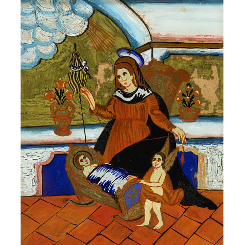 19. JH. ALPENL�NDISCH : Maria mit Jesus und Johannes (DOBIASCHOFSKY AUKTIONEN AG)