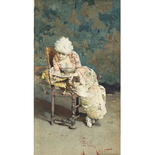 GIOVANNI PAOLO BEDINI : Dame mit Lekt�re im Armlehnstuhl (DOBIASCHOFSKY AUKTIONEN AG)