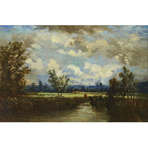 19. JH. FRANKREICH : Weidelandschaft mit Kuh (DOBIASCHOFSKY AUKTIONEN AG)