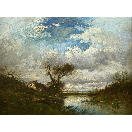 L�ON VICTOR DUPR� : Paysage � la mare (DOBIASCHOFSKY AUKTIONEN AG)