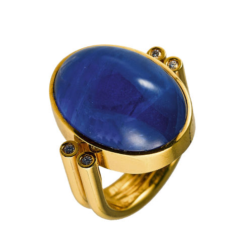 SAPHIR-BRILLANT-RING : (DOBIASCHOFSKY AUKTIONEN AG)