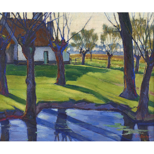 EMILE DE BORDSKI : Landschaft mit B�umen und Bauernhaus (DOBIASCHOFSKY AUKTIONEN AG)
