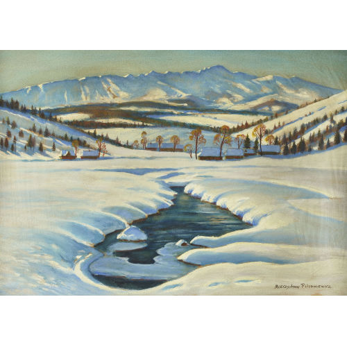 MIECZYSLAW FILIPKIEWICZ : Pejzaz zimowy (Winterlandschaft) (DOBIASCHOFSKY AUKTIONEN AG)
